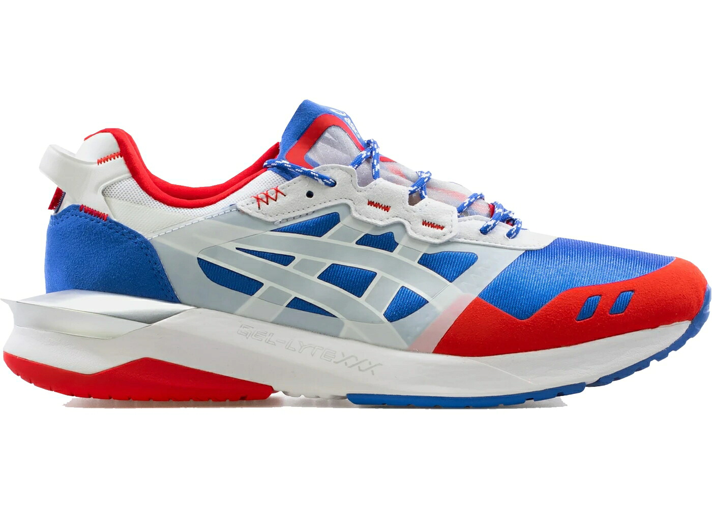 アシックス ゲルライト 赤 レッド 白色 ホワイト 青色 ブルー スニーカー メンズ ASICS GEL-LYTE XXX SHOE PALACE JAPAN / RED WHITE BLUE|スニケス