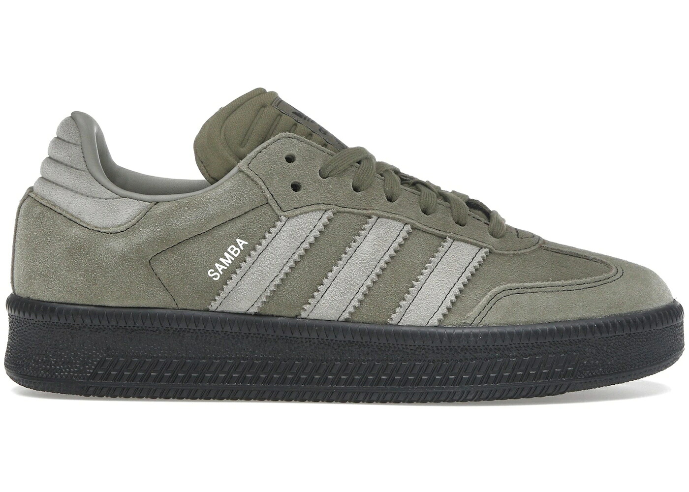 アディダス サンバ オリーブ しろがね色 しろがね色 スニーカー メンズ ADIDAS SAMBA XLG OLIVE STRATA / OLIVE STRATA SILVER PEBBLE