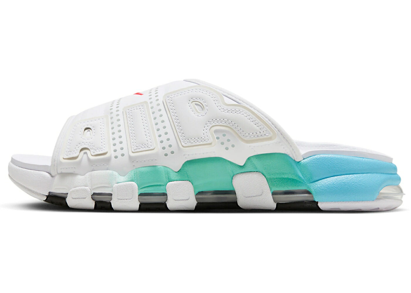 ナイキ 引き上げるペース サンダル アクア 白いこと 白いこと エアモアアップテンポ モアテン スニーカー メンズ NIKE AIR MORE UPTEMPO SLIDE AQUA / WHITE AQUA