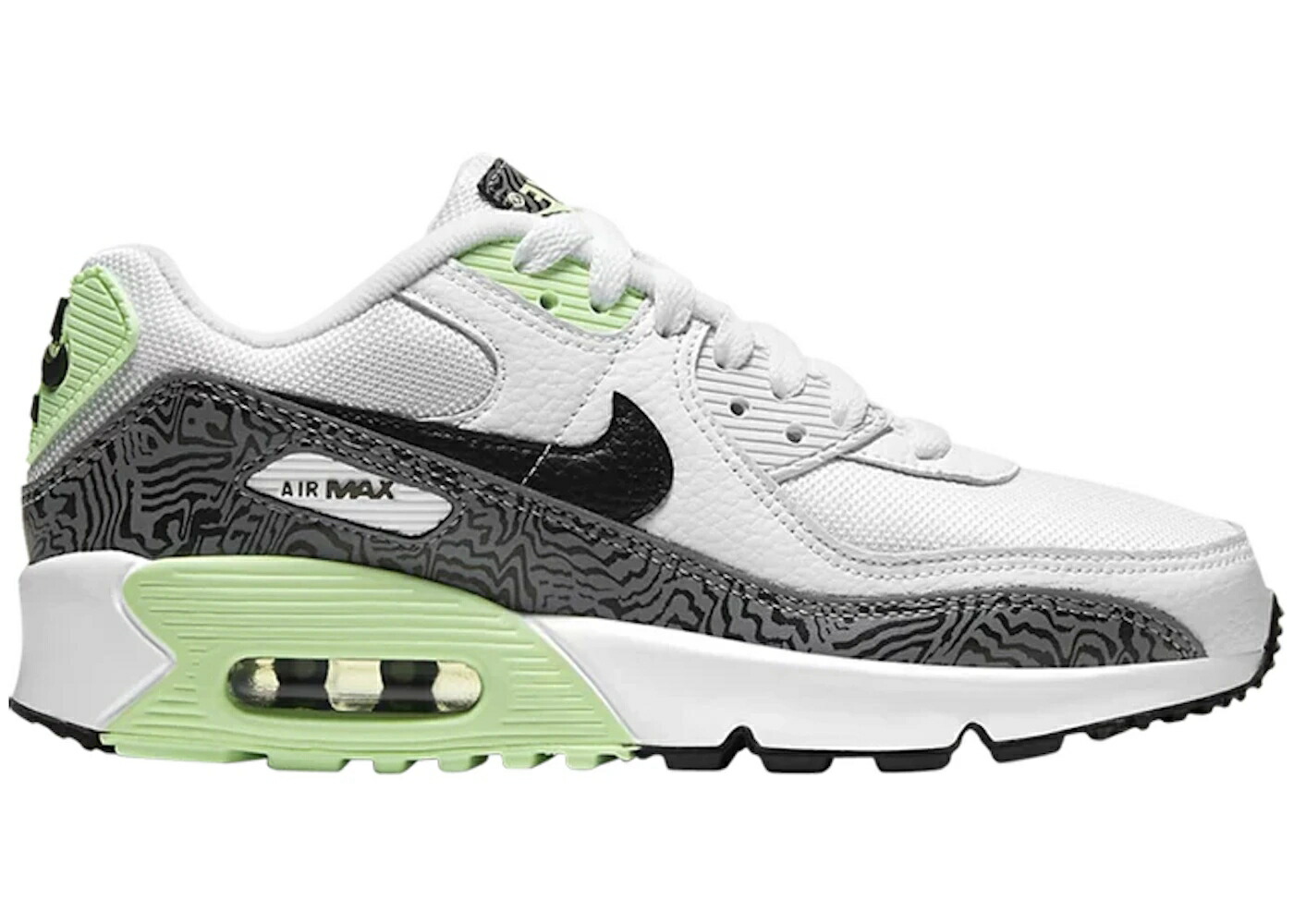 ナイキ マックス 白色 ホワイト 灰色 グレー エアマックス ジュニア キッズ NIKE AIR MAX 90 WHITE GREY VOLT (GS) / WHITE GREY VOLT ベビー マタニティ スニーカー