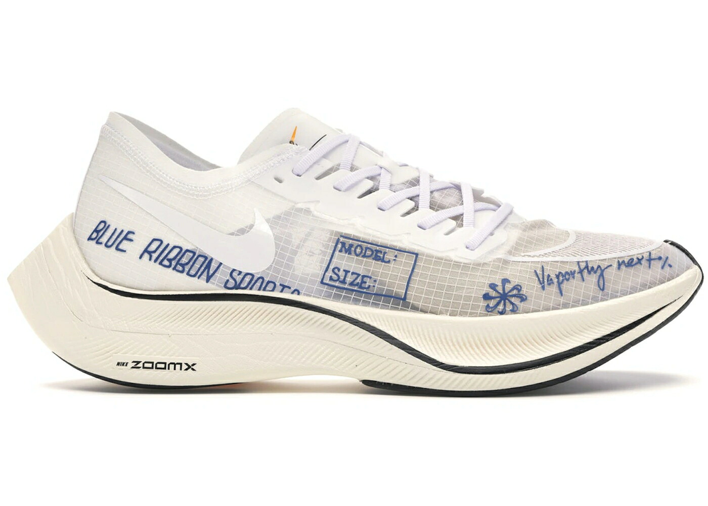 ナイキ 青み 青色 白いこと 白いこと 野球クラブ 橙 オレンジ色 NEXT% スニーカー メンズ NIKE ZOOMX VAPORFLY BLUE RIBBON SPORTS WHITE / WHITE TEAM ROYAL ORANGE PEEL