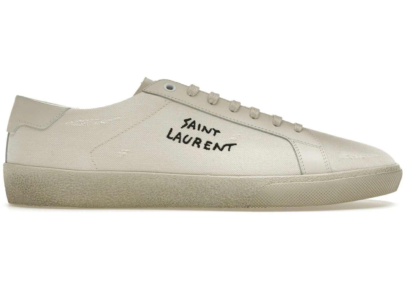 サンローラン 厚地の外套 古典派音楽 皮膚軟化剤 黒いこと 黒いこと スニーカー メンズ SAINT LAURENT SAINT LAURENT COURT CLASSIC SL-06 CREAM / CREAM BLACK