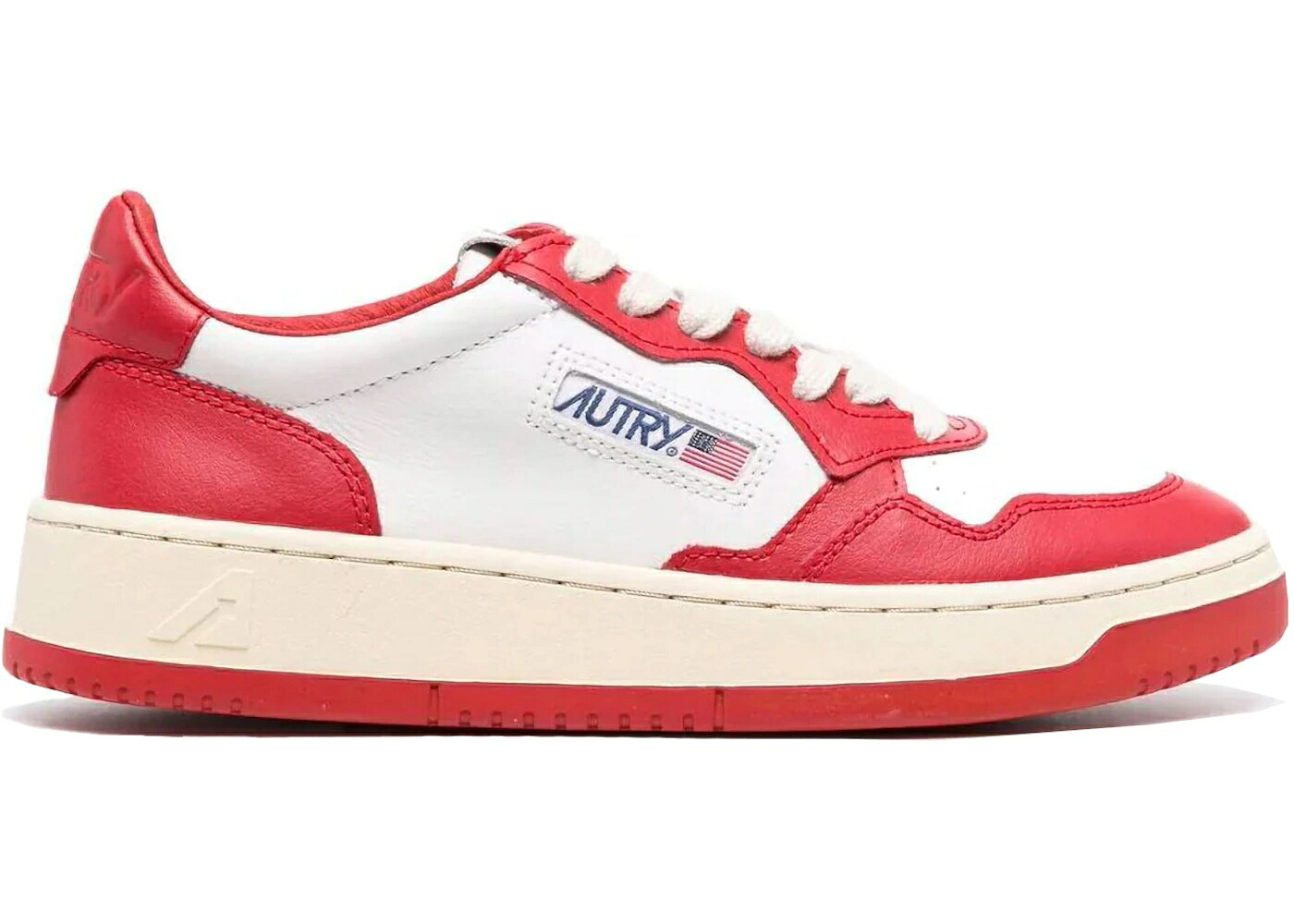 なめし革 白いこと 白いこと 赤 赤いこと WOMEN\u0027S スニーカー レディース AUTRY MEDALIST LEATHER LOW WHITE RED (WOMEN\u0027S) / WHITE RED