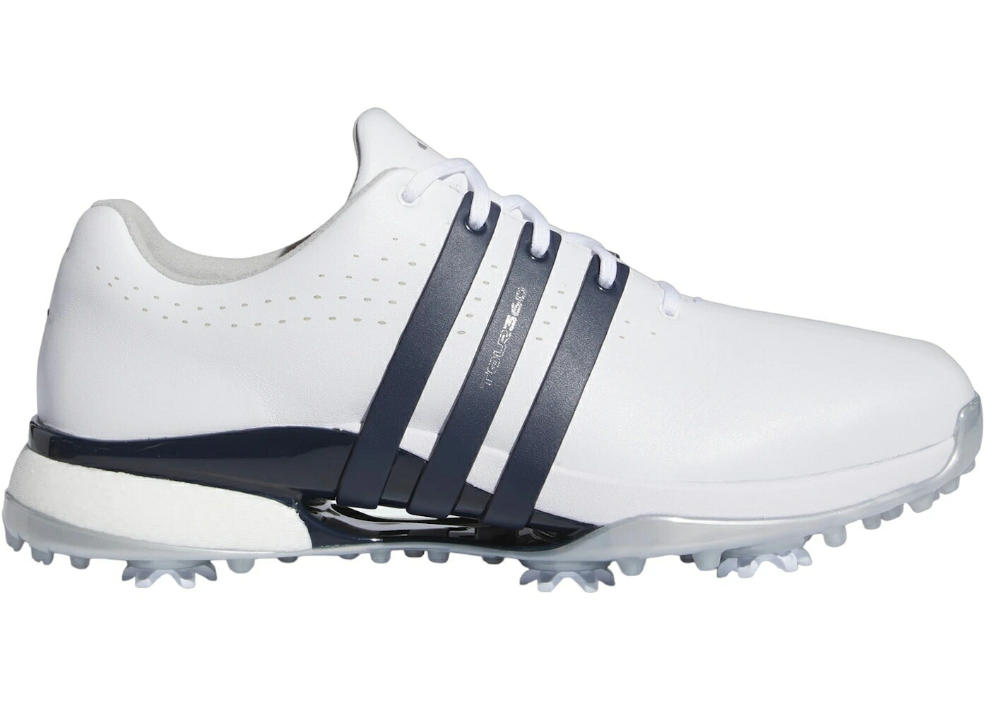 アディダス ゴルフ 白色 ホワイト 紺色 ネイビー 銀色 シルバー スニーカー メンズ ADIDAS TOUR360 24 GOLF CLOUD WHITE COLLEGIATE NAVY SILVER METALLIC / CLOUD WHITE COLLEGIATE NAVY