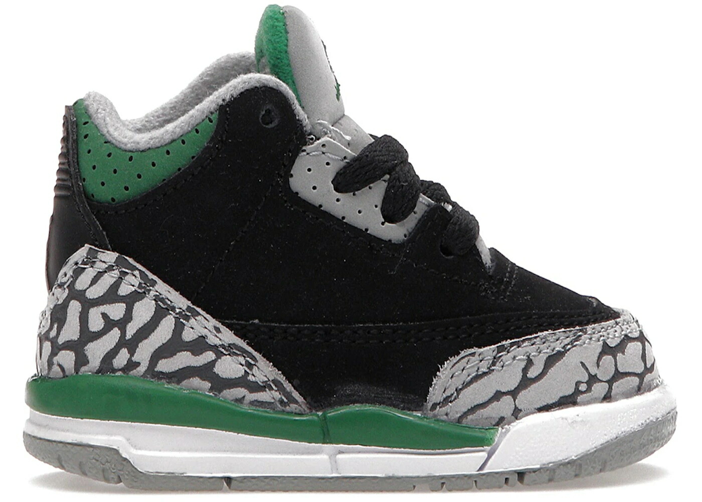 ナイキ ジョーダン 緑 グリーン 黒色 ブラック 銀色 シルバー 白色 ホワイト ジュニア キッズ JORDAN 3 RETRO PINE GREEN (TD) / BLACK SILVER WHITE PINE GREEN