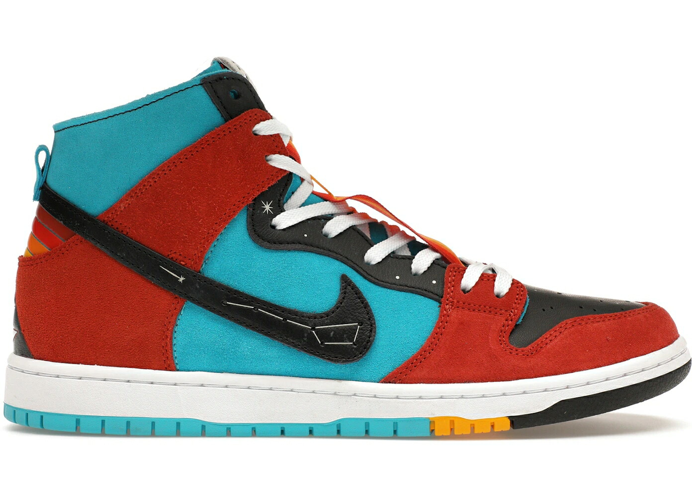ナイキ エスビー ダンク ハイ 青色 ブルー 黒色 ブラック ダンクハイ DIORR スニーカー メンズ NIKE SB DUNK HIGH GREENWOOD NAVAJO ARTS / TURQUOISE BLUE BLACK RUGGED