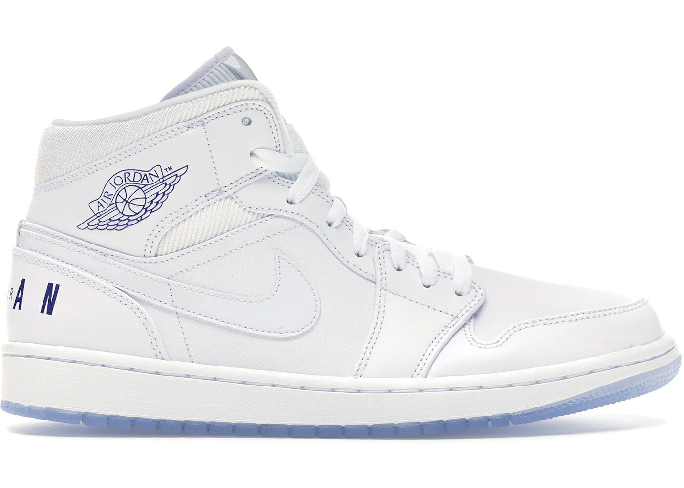 ナイキ ジョーダン ミッド 純然たる 白いこと 白いこと 調和 コン吊りひも スニーカー メンズ JORDAN 1 MID PURE WHITE / WHITE CONCORD WHITE