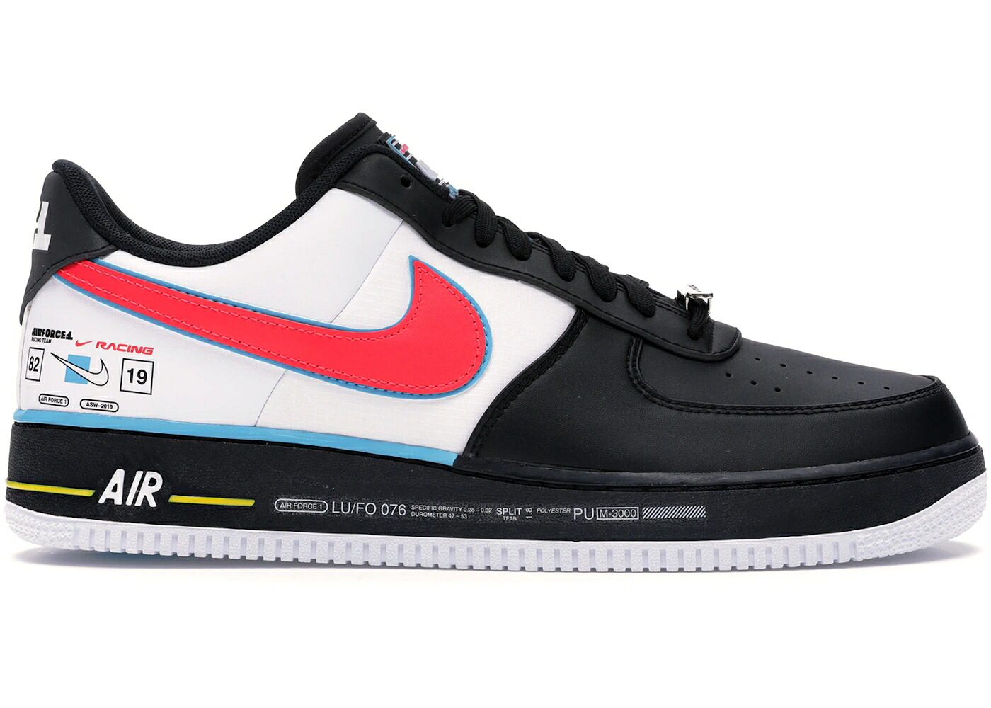 ナイキ 黒いこと 黒いこと 白いこと 白いこと 青み 青色 空軍 スニーカー メンズ NIKE AIR FORCE 1 LOW RACING / BLACK WHITE RACER BLUE