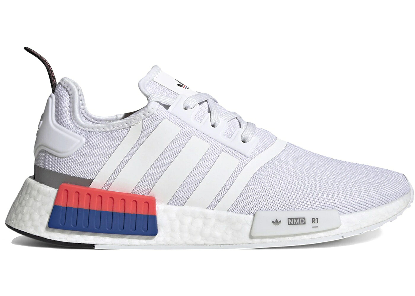 アディダス 白色 ホワイト 赤 レッド コア 黒色 ブラック スニーカー メンズ ADIDAS NMD R1 WHITE BRIGHT RED / CLOUD WHITE CORE BLACK BRIGHT｜スニケス