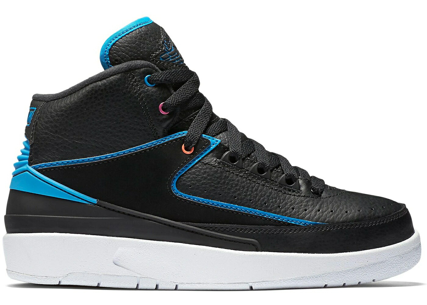 ナイキ ジョーダン 黒色 ブラック ファイア ピンク 青色 ブルー ジュニア キッズ JORDAN 2 RETRO RADIO RAHEEM (GS) / BLACK FIRE PINK PHOTO BLUE ベビー マタニティ スニーカー|スニケス