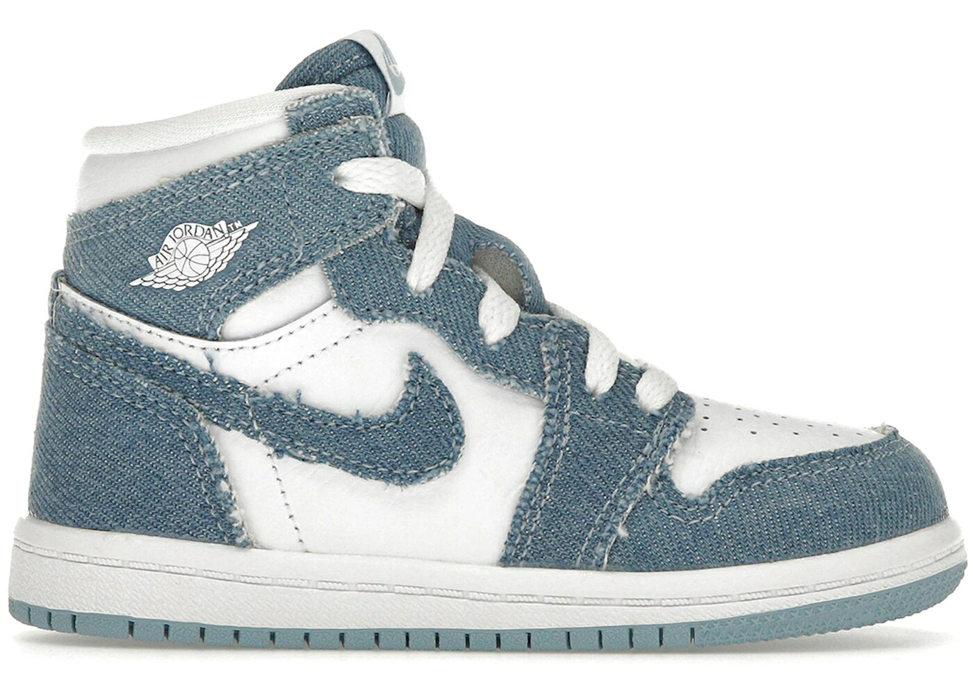 ナイキ ジョーダン ご機嫌 ジーンズ 白いこと 白いこと 青碧 青碧 ゴールド お坊っちゃん キッズ JORDAN 1 RETRO HIGH OG DENIM (TD) / WHITE WORN BLUE METALLIC GOLD