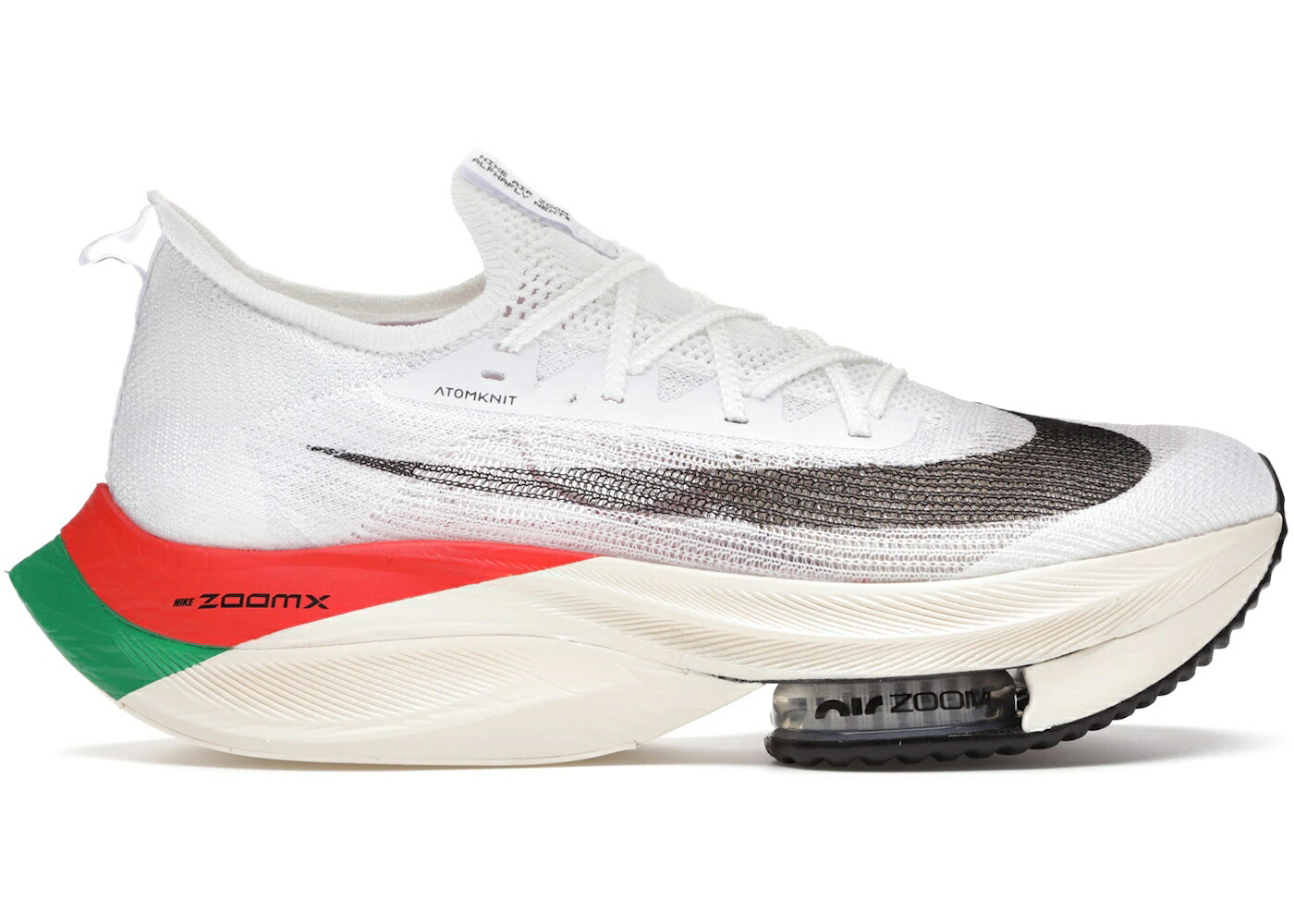 ナイキ ズーム 白色 ホワイト 黒色 ブラック 緑 グリーン NEXT% スニーカー メンズ NIKE AIR ZOOM ALPHAFLY ELIUD KIPCHOGE KENYA / WHITE BLACK LUCKY GREEN CHILE