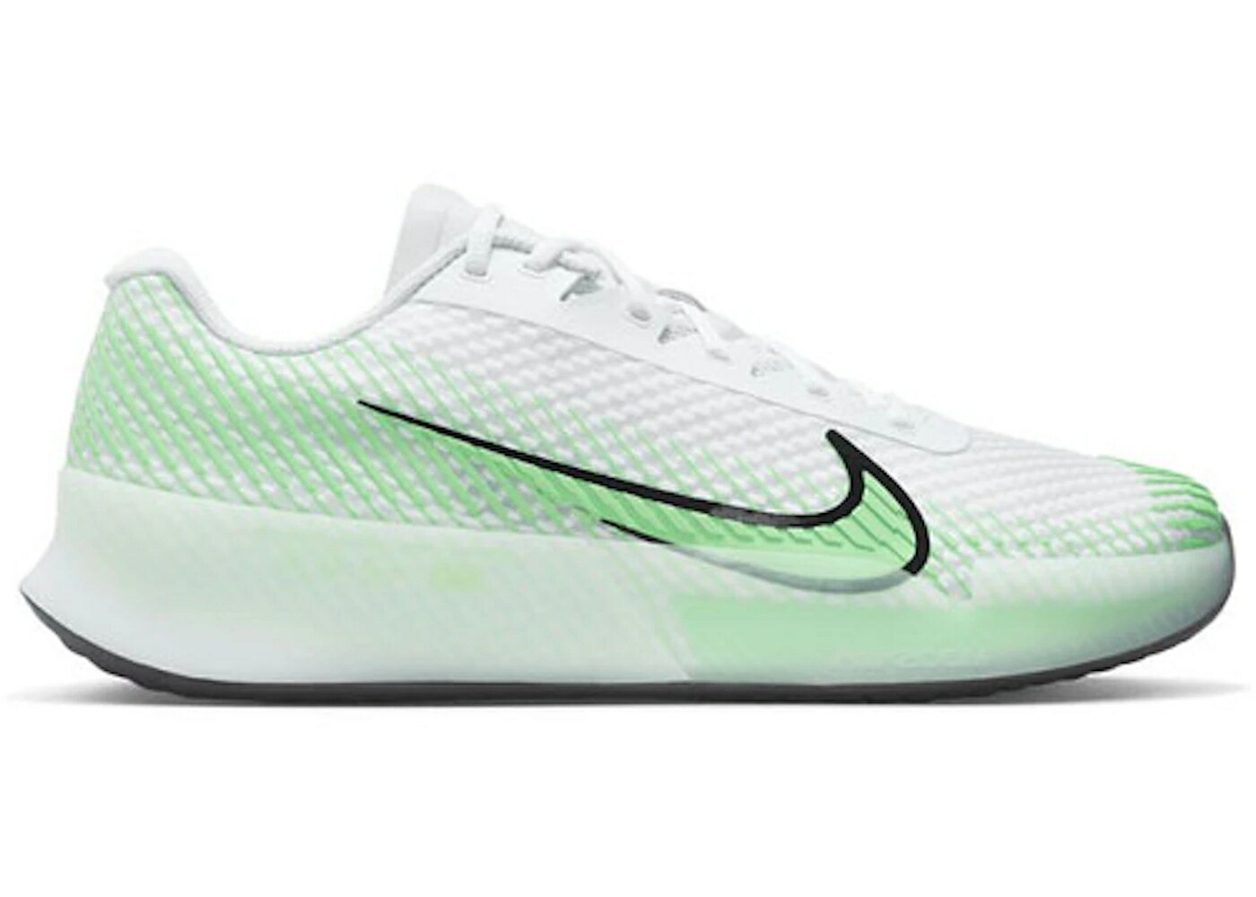 ナイキ コート ズーム 白色 ホワイト 緑 グリーン 黒色 ブラック スニーカー メンズ NIKE COURT AIR ZOOM VAPOR 11 HC WHITE POISON GREEN / WHITE POISON GREEN BLACK