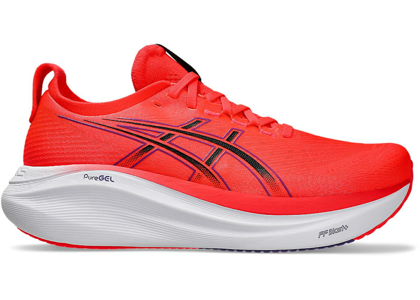 アシックス 赤 レッド 黒色 ブラック スニーカー メンズ ASICS GEL-NIMBUS 27 FLASH RED BLACK / FLASH RED BLACK