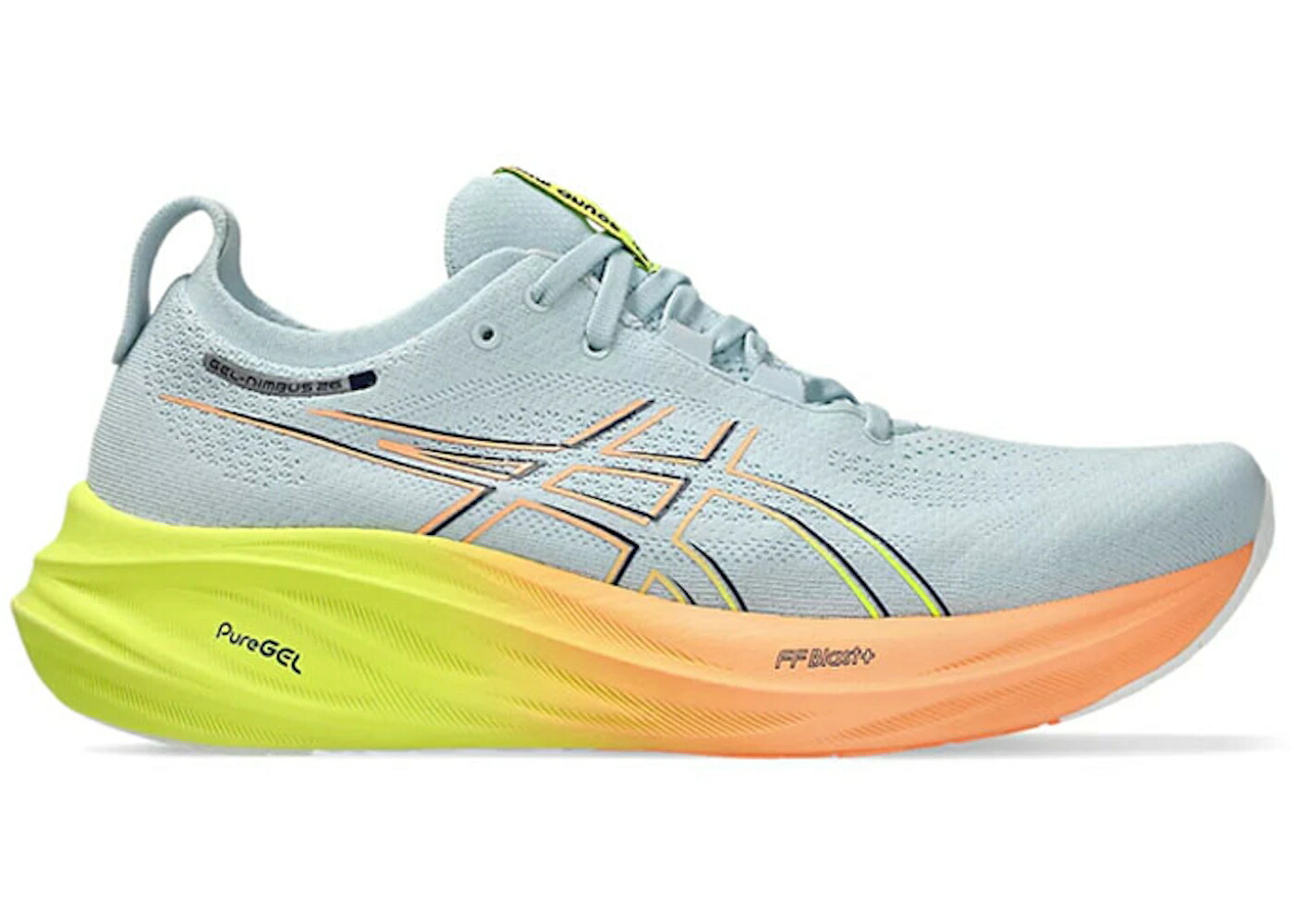アシックス クール 灰色 グレー 黄色 イエロー スニーカー メンズ ASICS GEL-NIMBUS 26 PARIS / COOL GREY SAFETY YELLOW