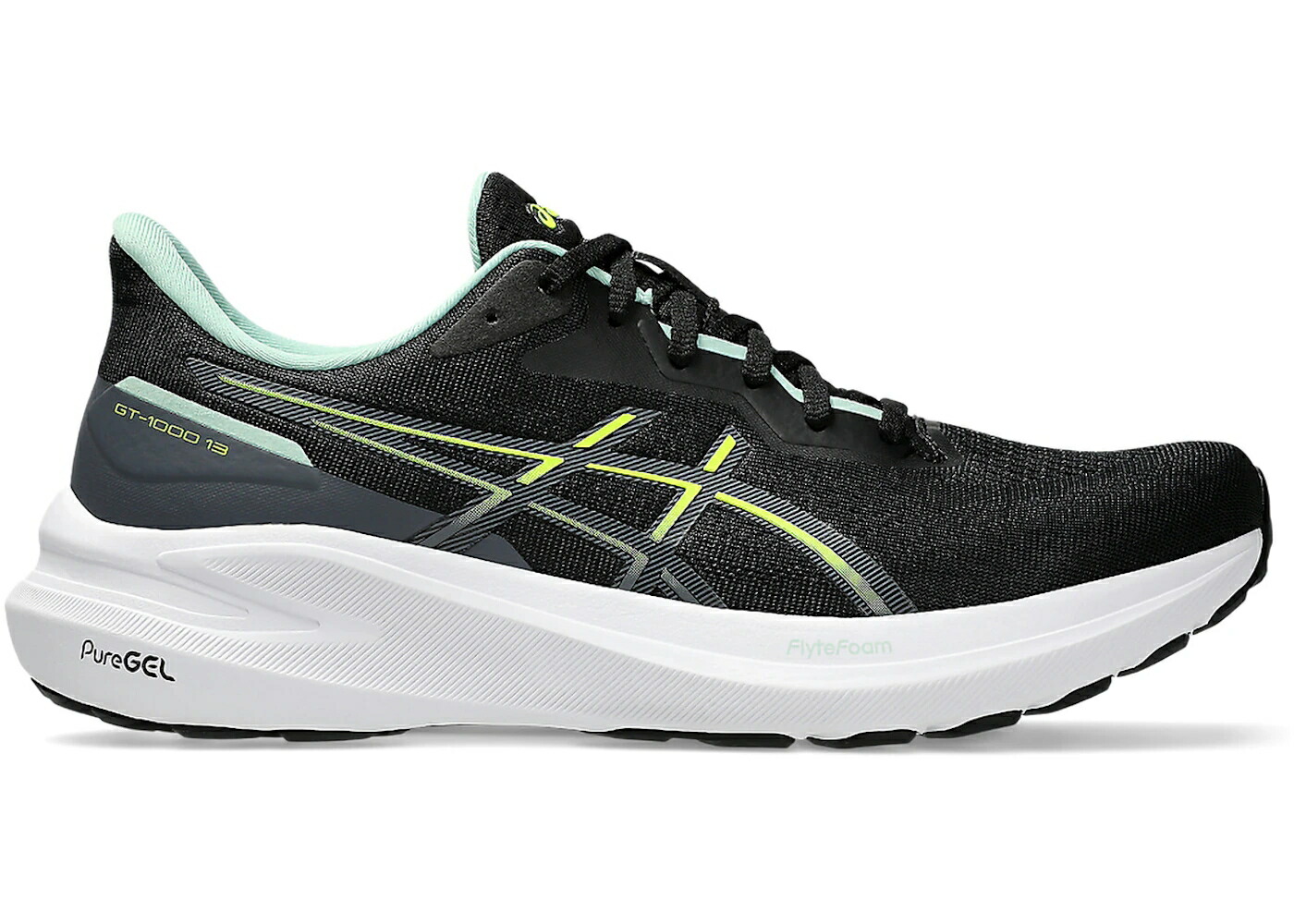 アシックス サーティーン 黒色 ブラック 黄色 イエロー スニーカー メンズ ASICS GT-1000 13 BLACK SAFETY YELLOW / BLACK SAFETY YELLOW
