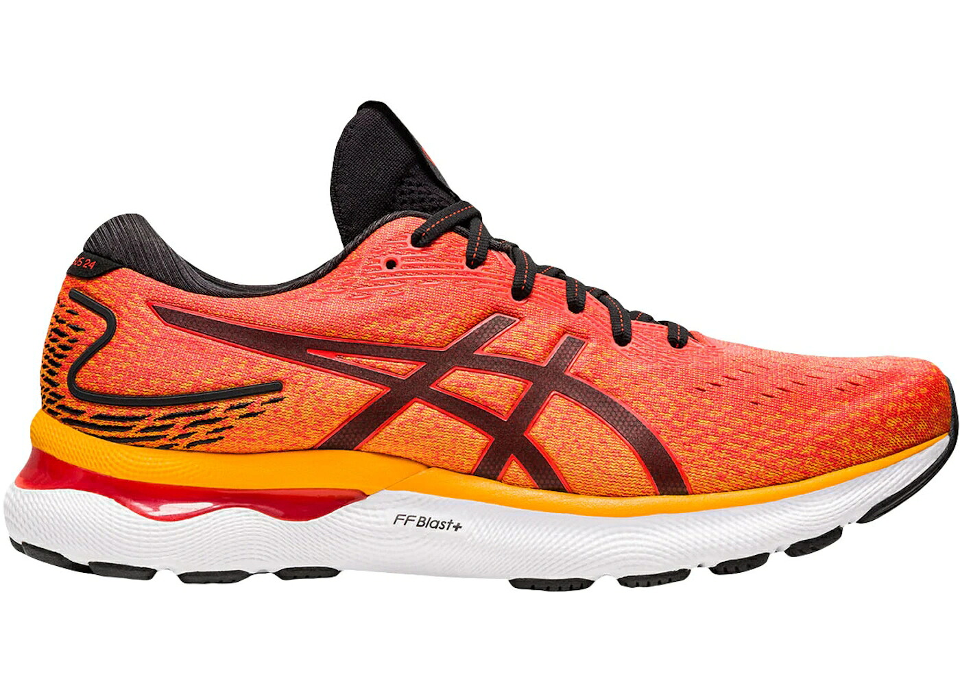 アシックス 黒色 ブラック スニーカー メンズ ASICS GEL NIMBUS 24 CHERRY TOMATO BLACK / CHERRY TOMATO BLACK