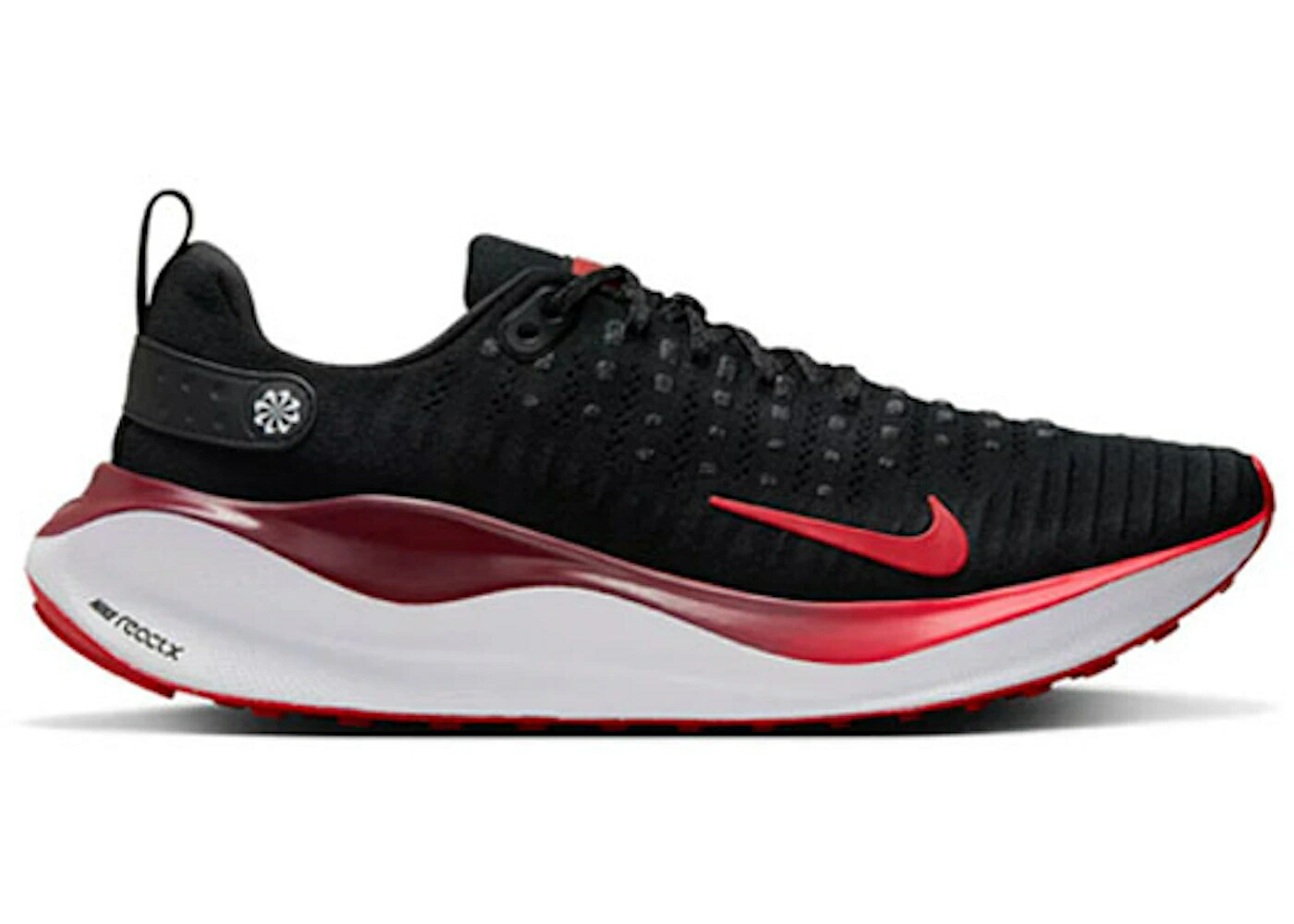 ナイキ ラン 黒色 ブラック ファイア 赤 レッド チーム 白色 ホワイト スニーカー メンズ NIKE REACTX INFINITY RUN 4 BLACK FIRE RED / BLACK TEAM RED WHITE FIRE RED