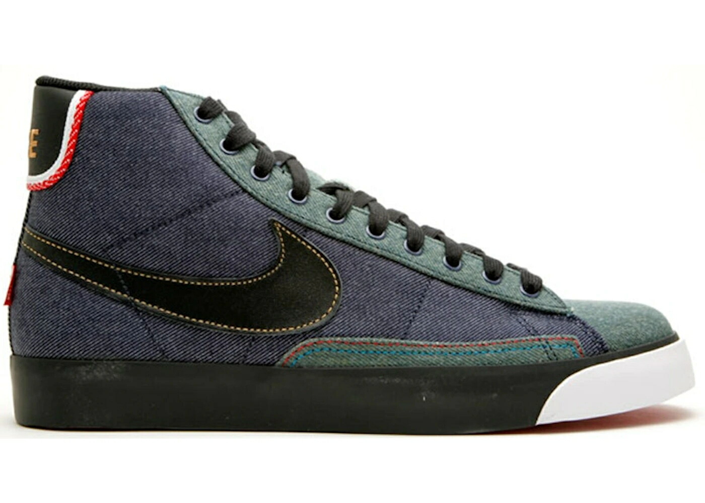 ナイキ ブレイザー ミッド デニム 黒色 ブラック オリオン 青色 ブルー スニーカー メンズ NIKE BLAZER MID SELVEDGE DENIM / OBSIDIAN BLACK ORION BLUE SPORT