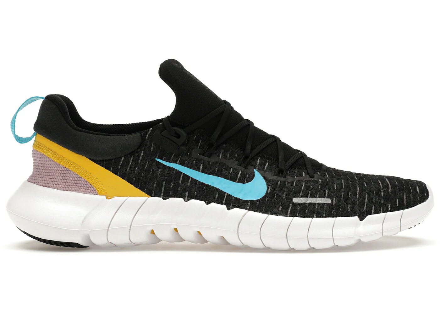 ナイキ フリー ラン 灰色 グレー 青色 ブルー 黒色 ブラック 5.0 スニーカー メンズ NIKE FREE RUN DARK SMOKE GREY VIVID SULFUR CHLORINE BLUE / BLACK DARK SMOKE GREY VIVID｜スニケス
