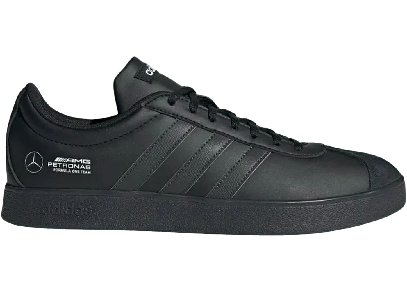 アディダス コート チーム コア 黒色 ブラック カーボン 白色 ホワイト スニーカー メンズ ADIDAS VL COURT MERCEDES-AMG PETRONAS FORMULA ONE TEAM CORE BLACK / CORE BLACK CARBON CLOUD WHITE|スニケス