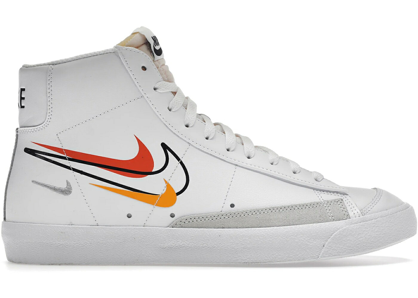 ナイキ ブレイザー ミッド 白いこと 白いこと 野球クラブ 橙 オレンジ色 スニーカー メンズ NIKE BLAZER MID 77 MULTI-SWOOSH WHITE / WHITE TEAM ORANGE UNIVERSITY