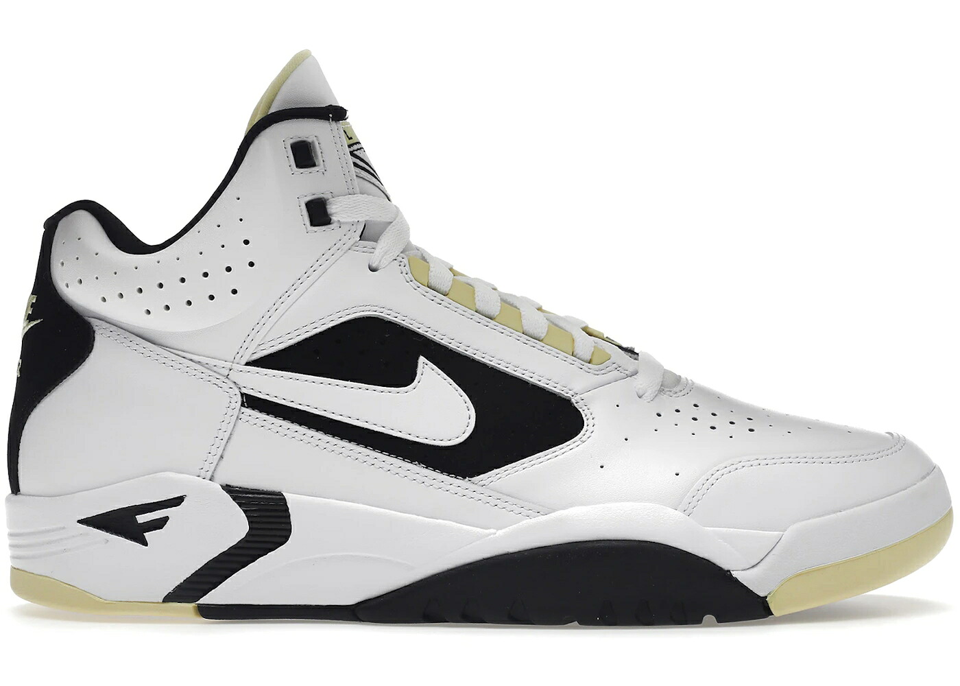 ナイキ フライト ライト ミッド 白色 ホワイト 黒色 ブラック スニーカー メンズ NIKE AIR FLIGHT LITE MID WHITE LEMON BLACK / WHITE LEMON BLACK WHITE