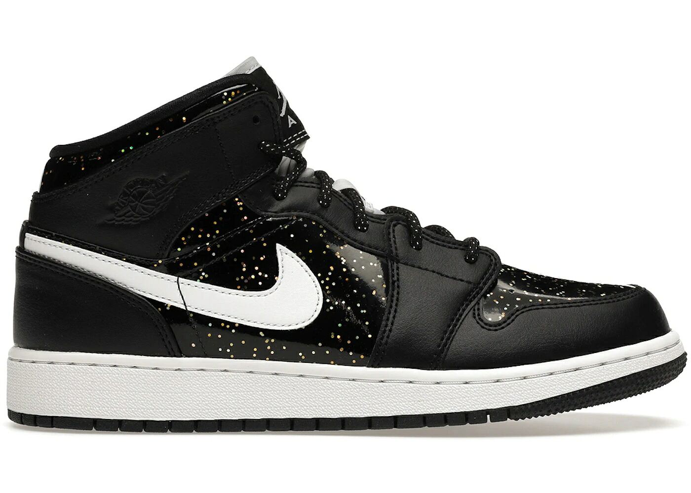 ナイキ ジョーダン ミッド 黒色 ブラック 白色 ホワイト ジュニア キッズ JORDAN 1 MID BLACK SPECKLE (GS) / BLACK WHITE ベビー マタニティ スニーカー