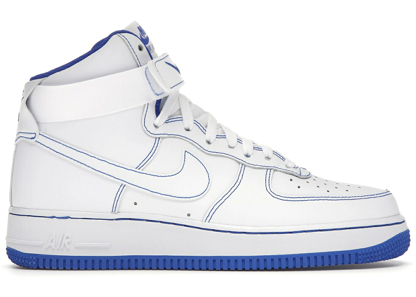 ナイキ ハイ 白色 ホワイト 青色 ブルー エアフォース スニーカー メンズ NIKE AIR FORCE 1 HIGH WHITE ROYAL BLUE CONTRAST STITCH / WHITE ROYAL BLUE