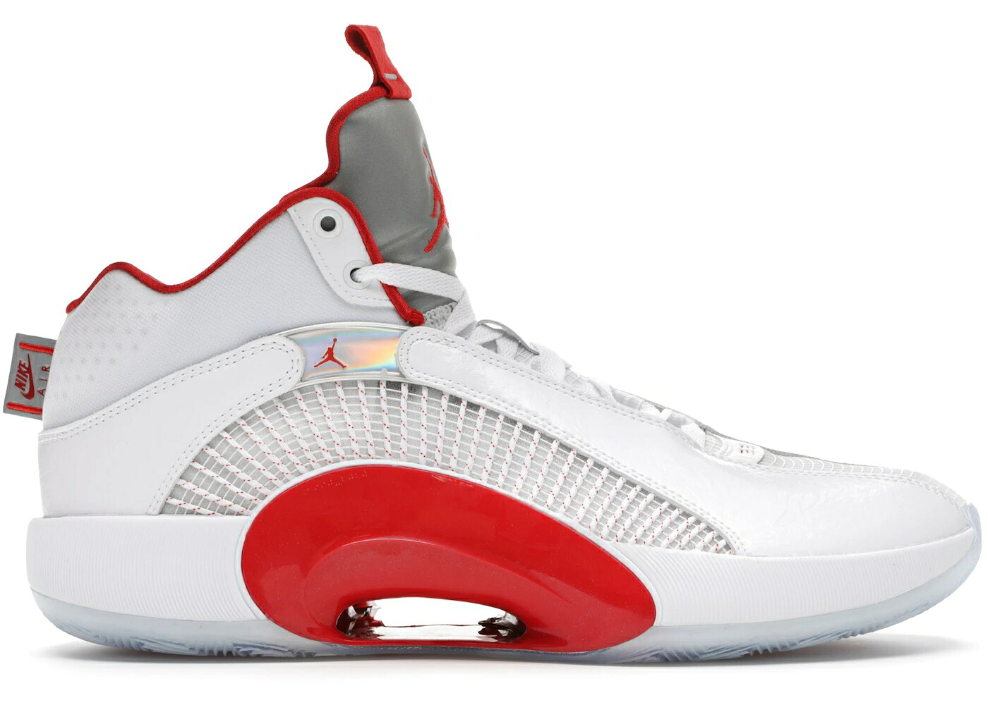 ナイキ ジョーダン たき火 赤 赤いこと 白いこと 白いこと しろがね色 しろがね色 スニーカー メンズ JORDAN XXXV FIRE RED (ICY SOLE) / WHITE FIRE RED SILVER