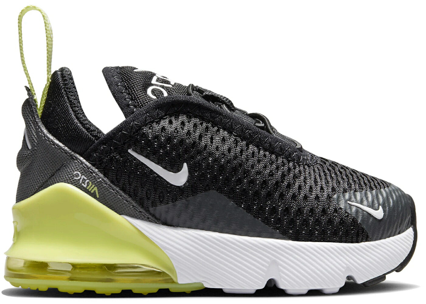ナイキ マックス 黒色 ブラック 白色 ホワイト エアマックス ジュニア キッズ NIKE AIR MAX 270 LIGHT LEMON TWIST BLACK ANTHRACITE WHITE (TD) / LIGHT LEMON TWIST BLACK