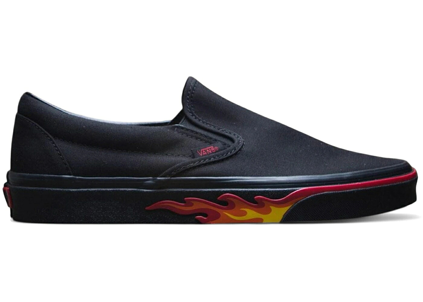 ヴァンズ バンズ 古典派音楽 スリッポン 黒いこと 黒いこと フレームス スニーカー メンズ VANS CLASSIC SLIP-ON BLACK FLAME WALL / BLACK FLAMES