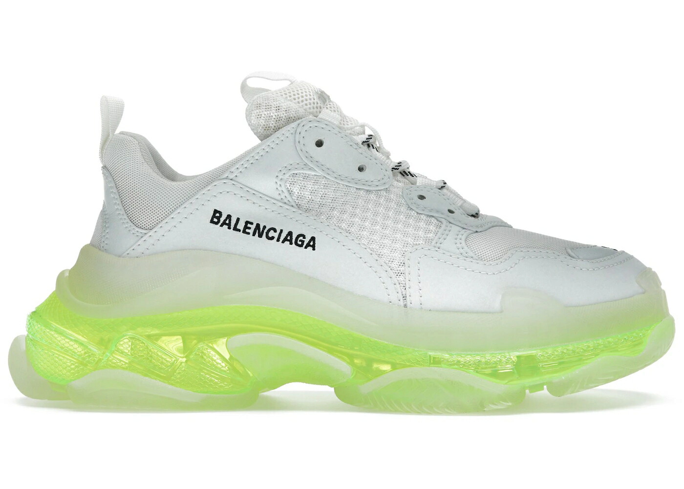 バレンシアガ 白色 ホワイト 黄色 イエロー スニーカー メンズ BALENCIAGA TRIPLE S CLEAR SOLE WHITE FLUO YELLOW / WHITE YELLOW