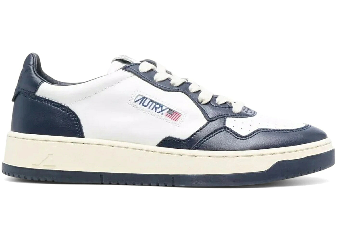 なめし革 白いこと 白いこと 青碧 青碧 スニーカー メンズ AUTRY MEDALIST LEATHER LOW WHITE BLUE / WHITE BLUE