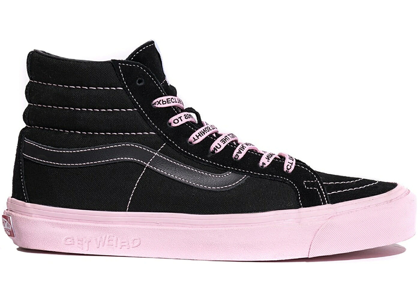 ヴァンズ バンズ スケートハイ クラブ 黒色 ブラック ピンク スニーカー メンズ VANS SK8-HI ANTI SOCIAL CLUB GET WEIRD BLACK / BLACK PINK|スニケス
