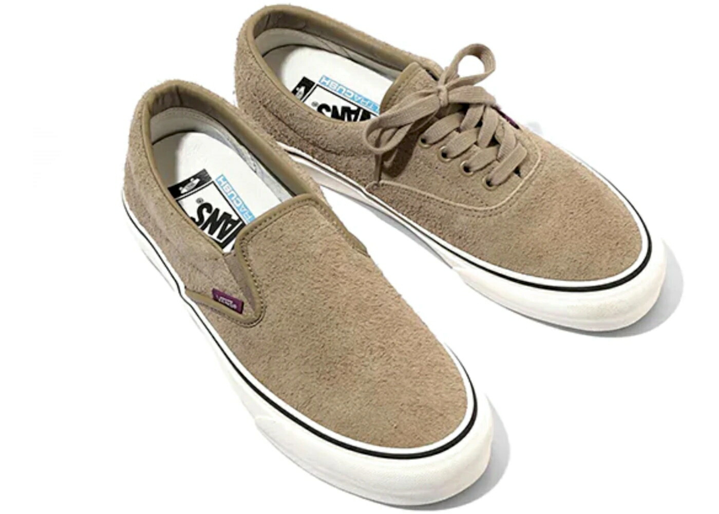 ヴァンズ バンズ スリッポン ベージュ 白色 ホワイト スニーカー メンズ VANS ERA SLIP-ON NEEDLES TAUPE / TAUPE BEIGE WHITE