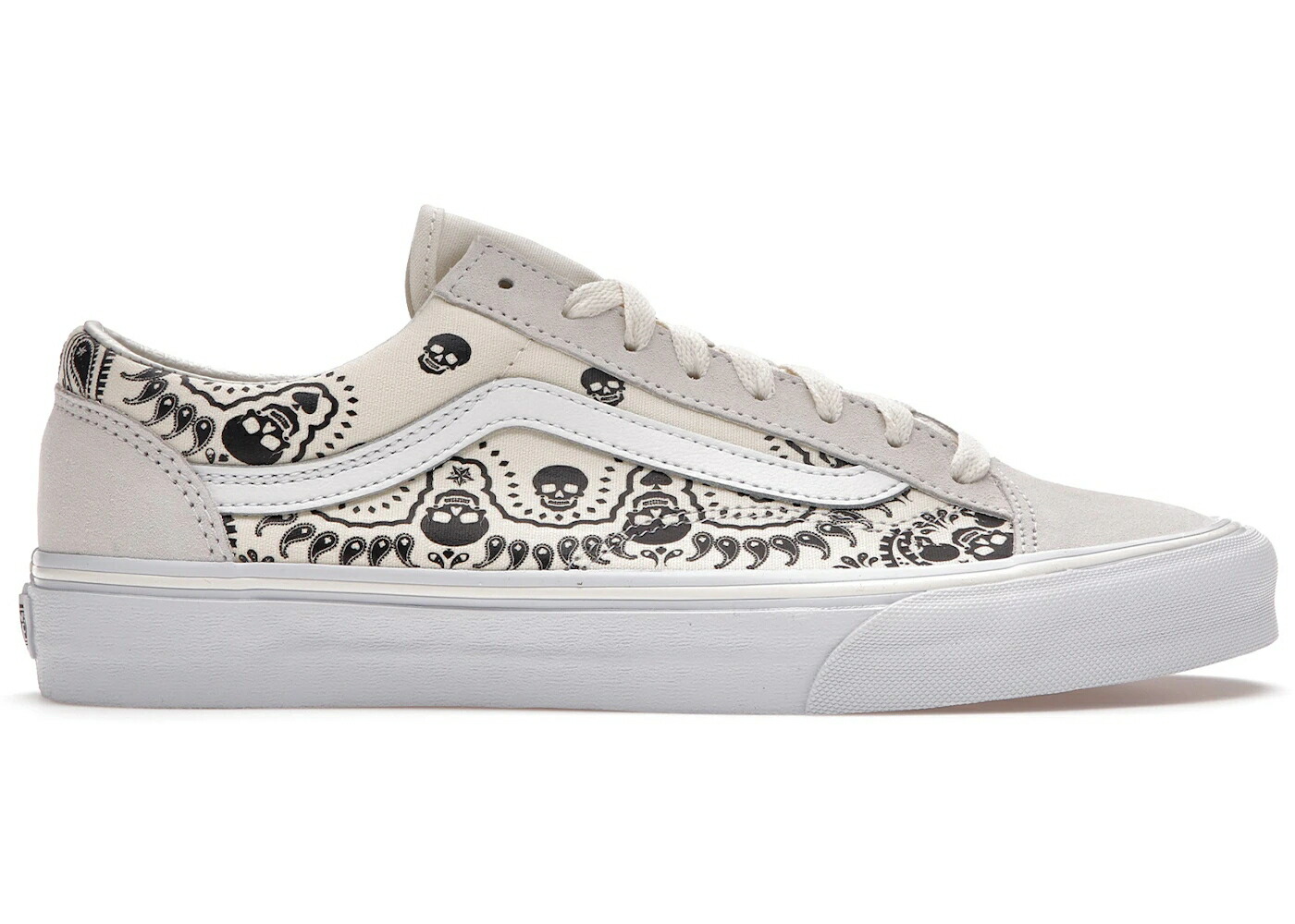 ヴァンズ バンズ 白色 ホワイト 黒色 ブラック スニーカー メンズ VANS STYLE 36 SKULL BANDANA WHITE BLACK / WHITE BLACK