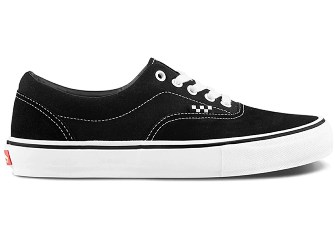 ヴァンズ バンズ 黒色 ブラック タグ 白色 ホワイト スニーカー メンズ VANS ERA BLACK CHECKERBOARD TAG / BLACK WHITE