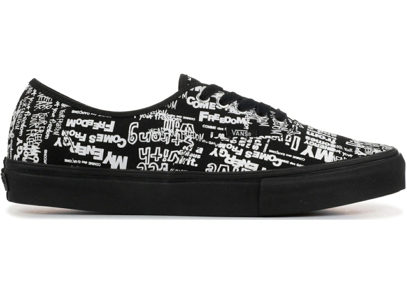 ヴァンズ バンズ オーセンティック 黒色 ブラック コムデギャルソン スニーカー メンズ VANS AUTHENTIC COMME DES GARCONS BLACK MESSAGE / BLACK MESSAGE|スニケス