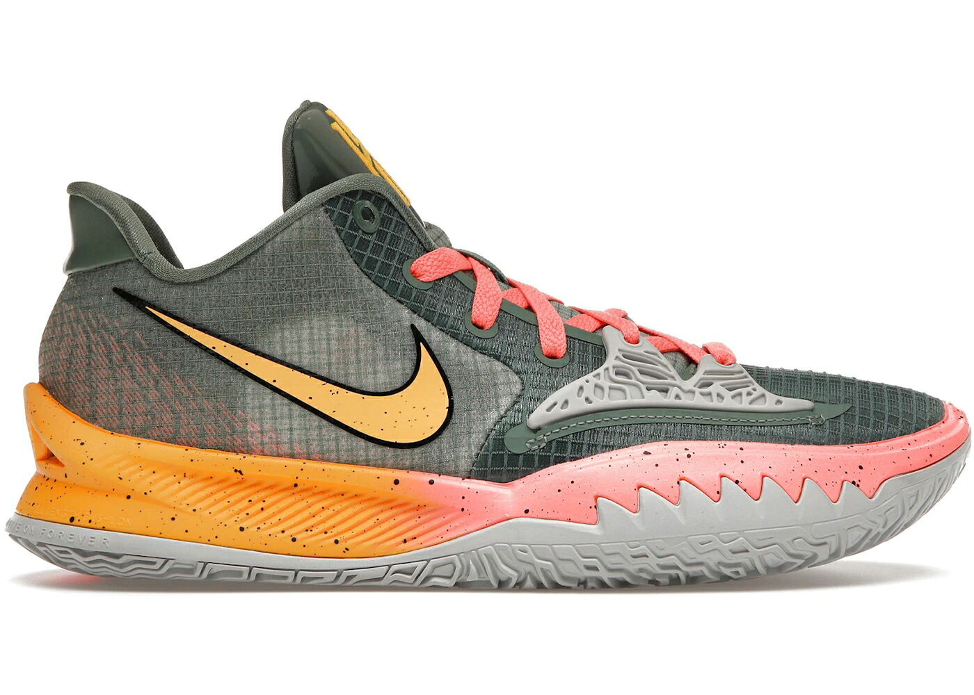 ナイキ カイリー 緑 緑であること レーザ スニーカー メンズ NIKE KYRIE 4 LOW SUNRISE / DUTCH GREEN BRIGHT MANGO LASER