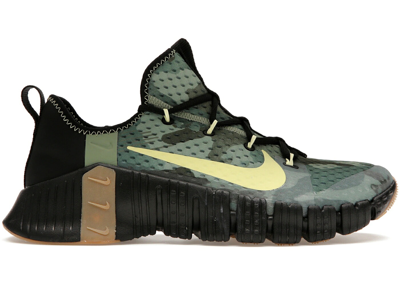 ナイキ フリー カモ柄 黒色 ブラック スニーカー メンズ NIKE FREE METCON 3 CAMO / BLACK SPIRAL SAGE GUM MEDIUM