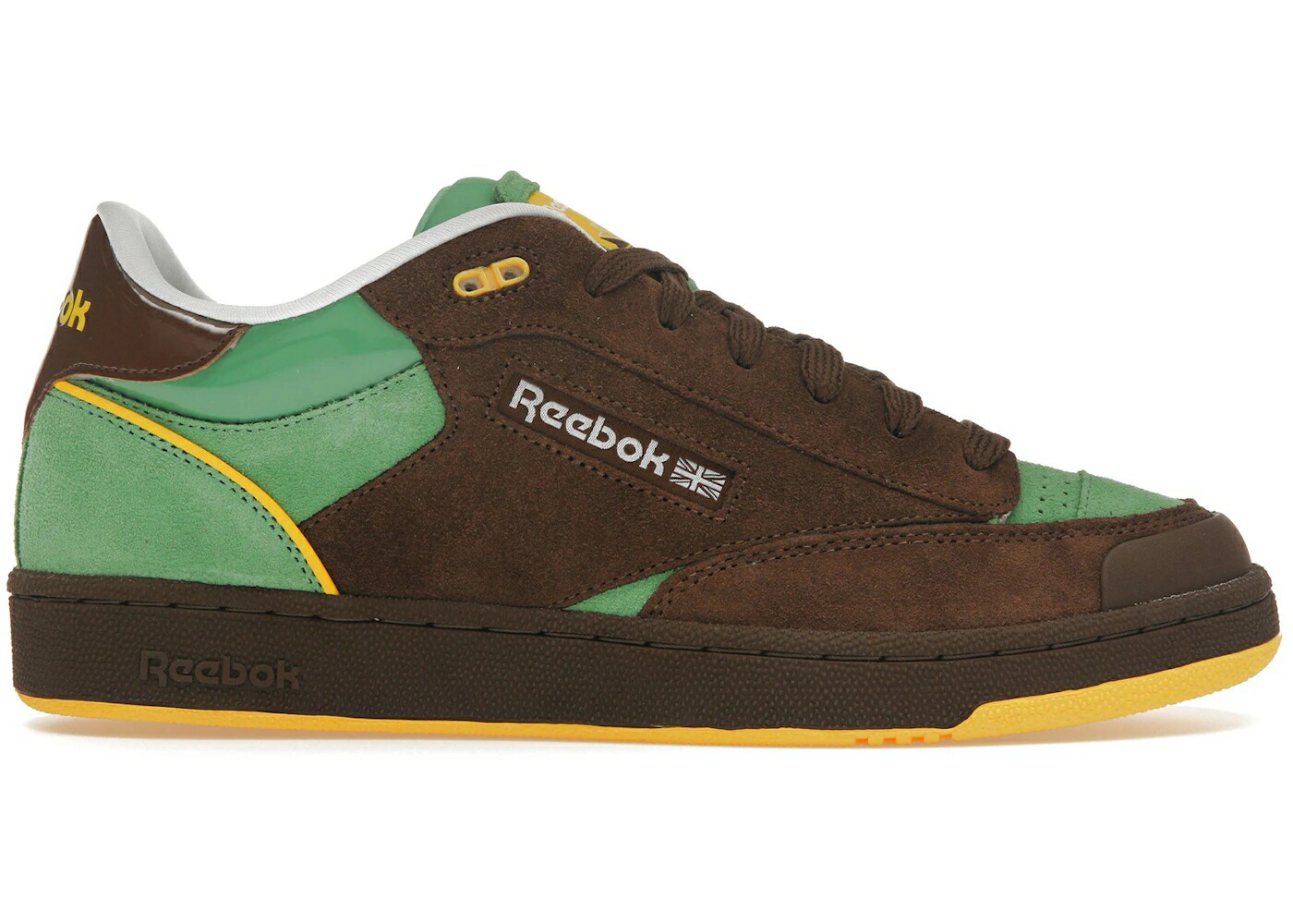 リーボック クラブ カレッジ 茶色 ブラウン 緑 グリーン 黄色 イエロー スニーカー メンズ REEBOK CLUB C BULK COLLEGE DROPOUT BROWN / BROWN GREEN YELLOW