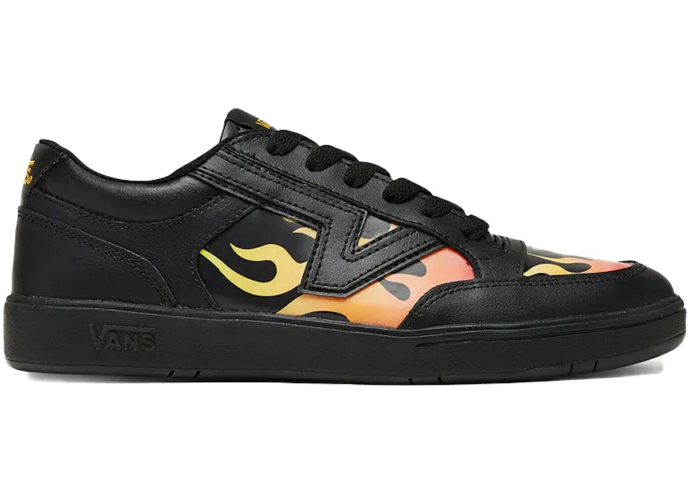 ヴァンズ バンズ 黒色 ブラック フレームス 赤 レッド 橙 オレンジ スニーカー メンズ VANS LOWLAND CC BLACK FLAMES / BLACK RED ORANGE