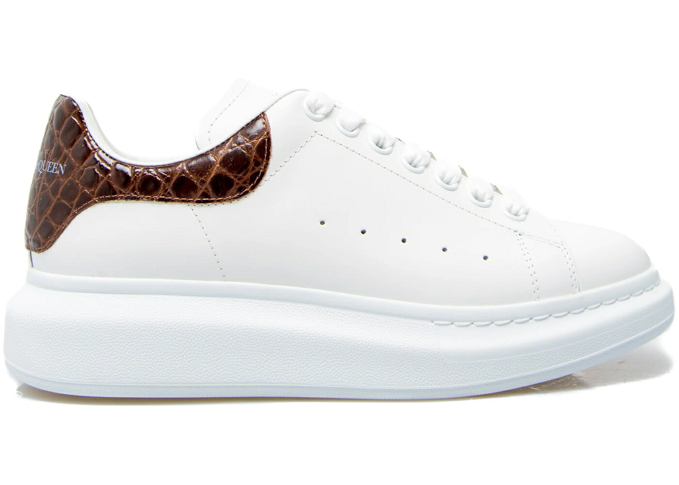 アレキサンダーマックイーン 赤銅色 赤銅色 クロコダイル 白いこと 白いこと スニーカー メンズ ALEXANDER MCQUEEN ALEXANDER MCQUEEN OVERSIZED BROWN CROCODILE / WHITE BROWN