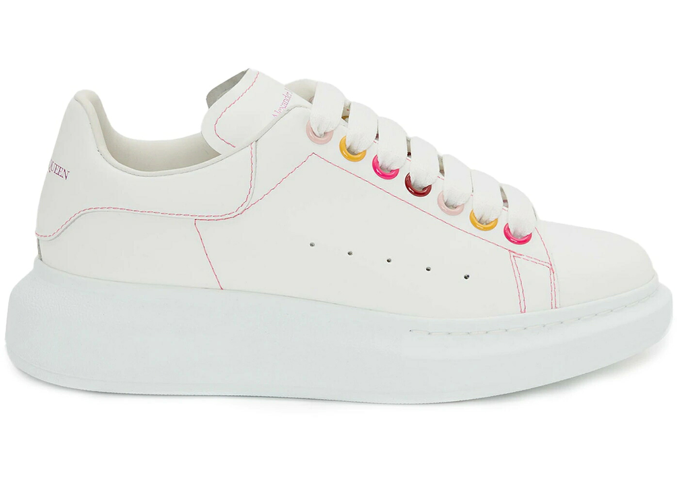 アレキサンダーマックイーン 白色 ホワイト 虹色 レインボー WOMEN'S スニーカー レディース ALEXANDER MCQUEEN ALEXANDER MCQUEEN OVERSIZED WHITE RAINBOW EYELETS (WOMEN'S) / WHITE RAINBOW WHITE｜スニケス