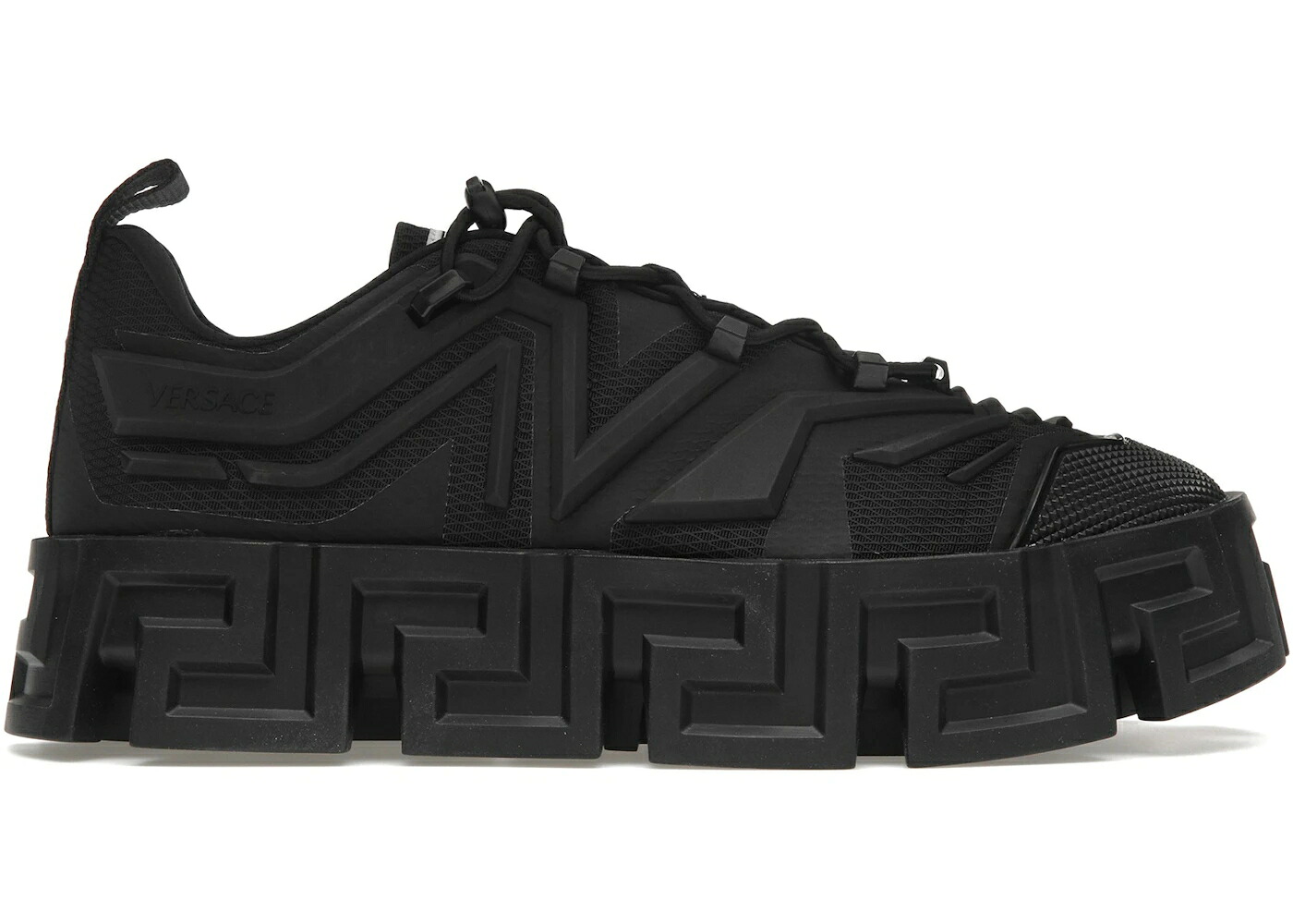 ヴェルサーチェ 靴 スニーカー 黒いこと 黒いこと メンズ VERSACE GRECA LABYRINTH LACE-UP SNEAKER BLACK /