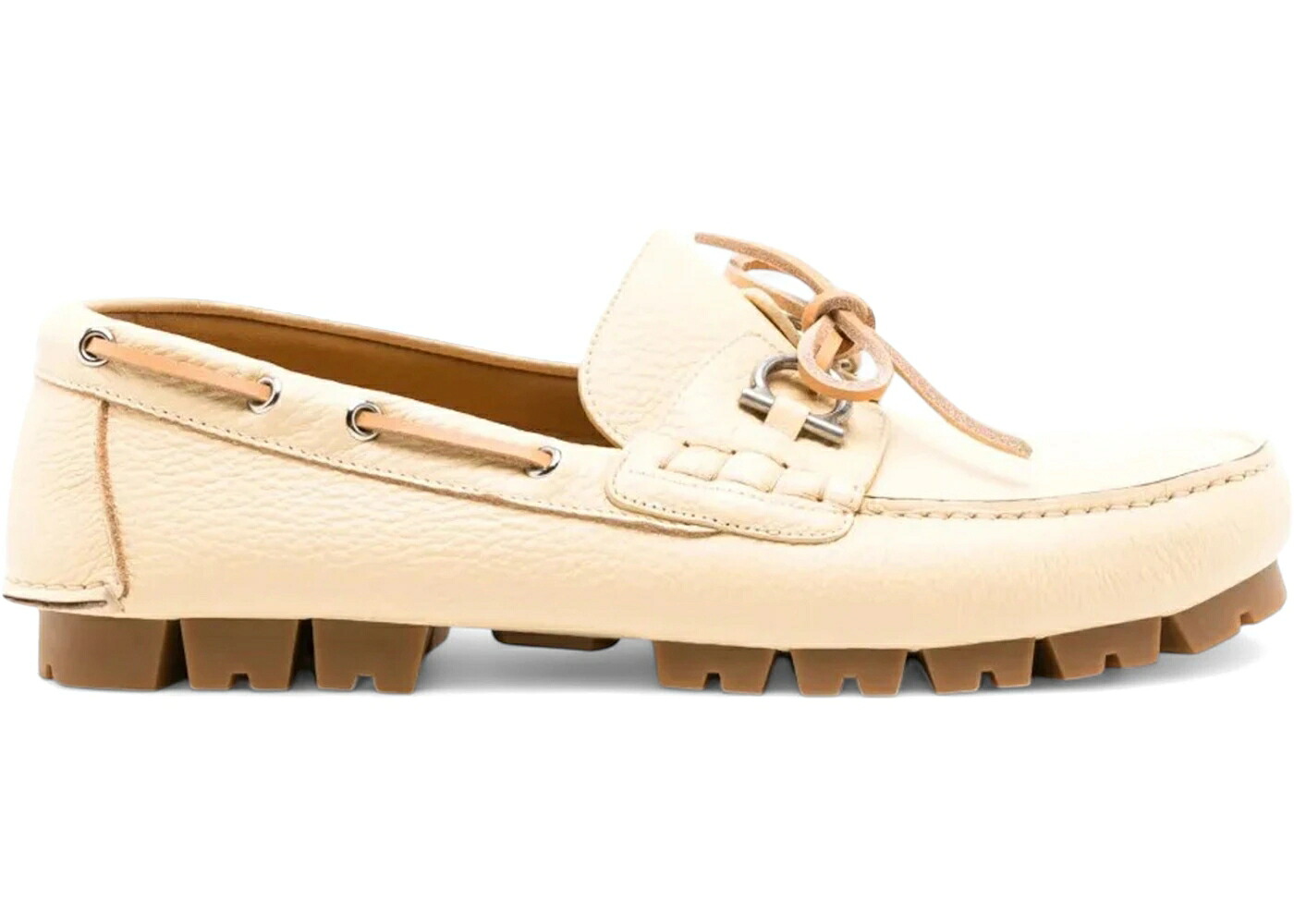 ローファー スニーカー 白色 ホワイト スニーカー メンズ FERRAGAMO LOAFER WHITE /