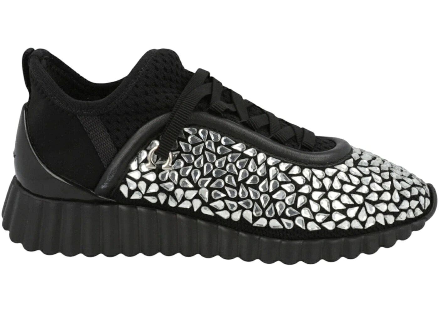 黒色 ブラック WOMEN'S スニーカー レディース FERRAGAMO CRYSTAL-EMBELLISHED SNEAKERS BLACK (WOMEN'S) /|スニケス