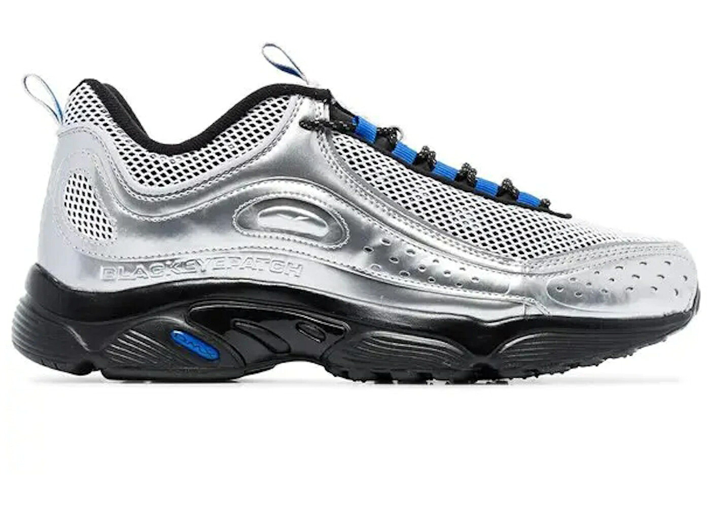 リーボック 黒色 ブラック 青色 ブルー 銀色 シルバー スニーカー メンズ REEBOK DAYTONA DMX II BLACKEYEPATCH / BLACK VITAL BLUE SILVER METALLIC