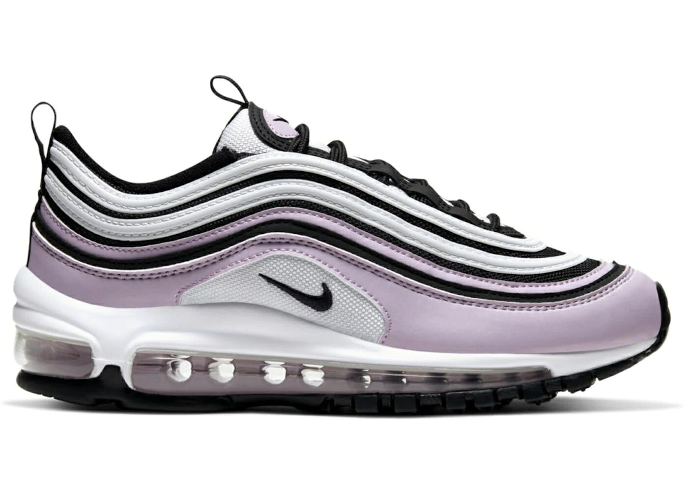 ナイキ マックス 白色 ホワイト 黒色 ブラック エアマックス ジュニア キッズ NIKE AIR MAX 97 ICED LILAC (GS) / WHITE BLACK ICED LILAC ベビー マタニティ スニーカー｜スニケス